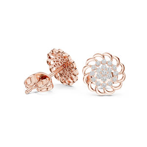 Pendientes de Oro Blanco de 14K con Diamantes Cultivados en Laboratorio, Redondos, para Uso Diario, para Mujer |   Diamante Cultivado Nuevo - Product Image 3