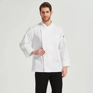 Veste de chef à manches courtes avec logo personnalisé, veste de chef respirante, uniforme pour le personnel de cuisine de restaurant, vente en gros OEM - Product Image 1