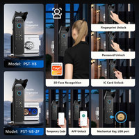 Serrure de porte intelligente Tuya WiFi 3D avec reconnaissance faciale, double empreinte digitale, étanche, pour portail extérieur en fer