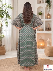 Women Printed <b>Kaftan</b> Dress Loose Fit Soft Fabric Beach Wear <b>Summer</b> Cover Up Resort Island Vacation Wholesale Supply - Product Image 6