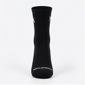 North Approach Crew <b>Socks</b> <b>Black</b> Letter Print Breathable Adults Spring Casual <b>Socks</b> - Product Image 1