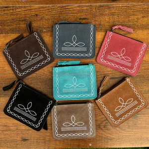 Vente chaude Personnalisé En Gros Point De Botte En Cuir Daim Fermeture Éclair Porte-Monnaie Petit Professionnel Mini Portable Pochette Femmes Sacs D'argent - Product Image 2