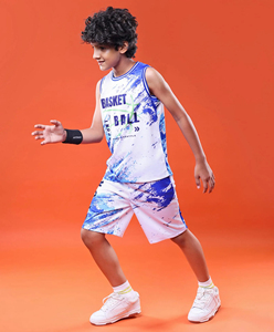 Tenue de basket-ball personnalisée par sublimation pour jeunes, vêtements d'équipe unisexes, ensemble maillot et short pour enfants, vêtements de sport pour garçons. - Product Image 3