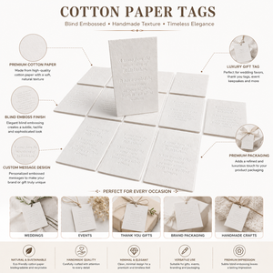Etiquetas de papel de algodón con relieve en seco personalizadas, etiquetas colgantes de lujo para recuerdos de boda, regalos y empaques - Product Image 6