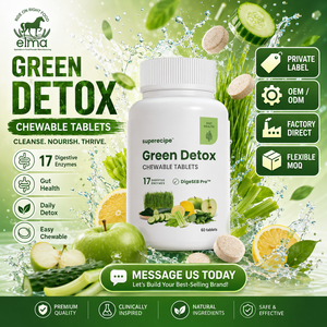 Elma Food OEM ODM Green Detox Chewable Tablets Manufacturer Private Label Custom Formula Halal GMP Certified <b>Supplement</b> - Product Image 1