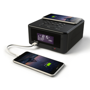 Radio para el Hogar CR-188WD con Pantalla LCD, Reloj Despertador de 24 Horas, Radio DAB+/FM para Transmisión, Entrada Auxiliar, Carga Inalámbrica, USB - Product Image 1