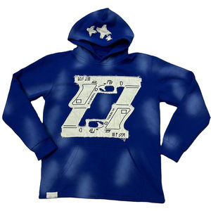 Sudadera con Capucha de Algodón de Primera Calidad, Lavado Ácido, Bordado Desgastado, Sudadera con Capucha Desgastada para Hombre, Más Vendida - Product Image 1