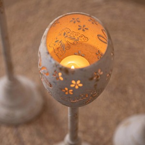 Stylish Butterfly Floral Cur Design Candle Stand Gold Metal Candle Holder Ideal For Wedding <b>Table</b> Decor And <b>Party</b> Decoration - Product Image 2