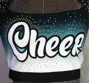 Uniformes de cheerleading imprimés de haute qualité pour femmes, sur mesure, avec strass AB pour adultes, compétition All Stars, 100% polyester - Product Image 3