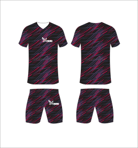 Conjunto de Camiseta y Pantalones Cortos de Fútbol Sublimados para Hombre, Cuello en V, Manga Corta, Absorbe la Humedad, Uniforme Deportivo para Toda Temporada - Product Image 1