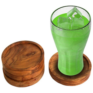 Wholesale Blank Wood <b>Coasters</b> Custom Round Absorbent Eco-Friendly 33cm Diameter 3mm Thick Classic Design <b>Set</b> for Drinks - Product Image 1