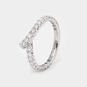 V-Shape Lab Grown Diamond Curved Wedding Band 18K Yellow Gold Chevron <b>Stacking</b> <b>Ring</b> Guard Enhancer for Women - Product Image 4