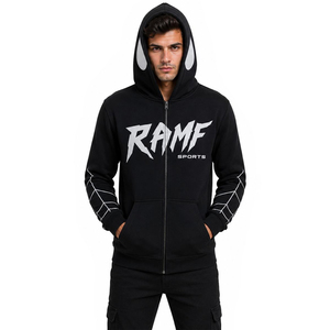 Nouveau style 2026 – Sweat à capuche homme motif araignée avec poche kangourou, 100 % coton 400 g/m², streetwear hiver pour homme - Product Image 1