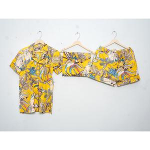 Nuevo Conjunto de Pijama de Manga Corta para Mujer, 100% Algodón, Lujoso y Suave, con Estampado de Dibujos Animados, Estilo Japonés Simple - Product Image 4