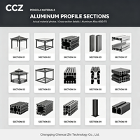 Gazebo de jardin extérieur à toit rigide avec structure en aluminium finition charbon et toit pyramidale pour villas et jardins toute l'année