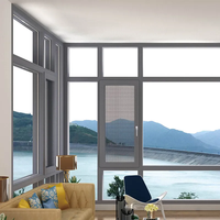 Ventana Abatible y Giratoria de Aluminio Estilo Europeo con Mosquitera Integrada para Villas Modernas