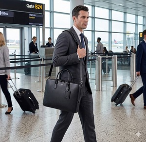 Wriza Genuine Leather Business Briefcase for Men Professional Executive Laptop <b>Bag</b> with Zipper Closure Soft Office Messenger <b>Bag</b> - Product Image 4