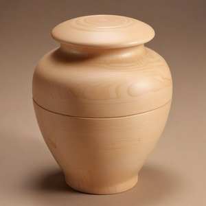 Urne funéraire artistique en bois avec motif de grain fluide et finition brillante douce pour un hommage commémoratif unique - Product Image 5