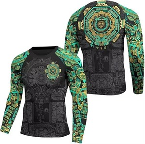 Custom Sublimation Breathable Quick Dry Rash Guard Men BJJ MMA <b>Compression</b> <b>Shirt</b> Fully Sublimated Long Sleeve Gym Training Wear - Product Image 1