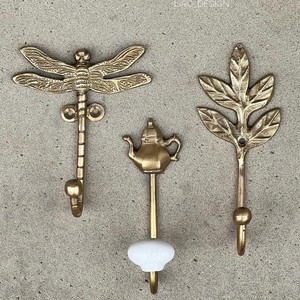 ตะขอแขวนทองเหลืองตกแต่งสำหรับห้องน้ำ ห้องนอน ห้องครัว ทางเข้าบ้าน แขวนเสื้อ กระเป๋า ผ้าเช็ดตัว กุญแจ ของตกแต่งบ้าน อุปกรณ์จัดเก็บ - Product Image 5