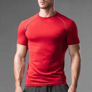 Short Sleeve <b>Base</b>-<b>layer</b> Compression Shirts Workout Fitness Wear Athletic Rash Guard Tops Unisex 100% Polyester Spandex - Product Image 2