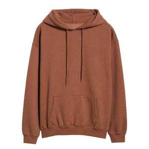 เสื้อฮู้ดดี้สีน้ำตาลสำหรับผู้ชาย แขนยาว มีกระเป๋าจิงโจ้ ผ้าคอตตอนผสม สวมใส่สบาย - Product Image 5
