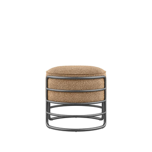 Designer Iron Frame Fabric Upholstered <b>Stool</b> Modern Decorative <b>Ottoman</b> Seat for Living Room Bedroom Dressing Room and Office - Product Image 3