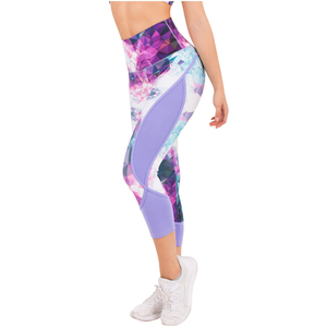 Leggings Cortos de Cintura Alta con Estampado Geométrico para Mujer, Deportivos, Elásticos, Transpirables, de Secado Rápido, para Yoga, Fitness y Ropa Deportiva - Product Image 2