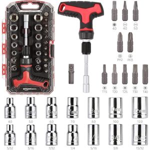 27-Piece Magnetic T Handle <b>Ratchet</b> Wrench and <b>Screwdriver</b> <b>Set</b> with Bits and Sockets Household Repair Storage Case - Product Image 1