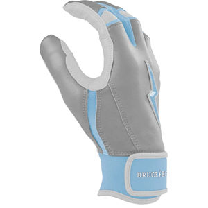 ถุงมือตีเบสบอล Bruce-Bolt สีเทาและสีฟ้าอ่อน ทำจากหนัง CABRETTA แท้ 100% แบบข้อมือสั้น สำหรับผู้ใหญ่ทุกเพศ เหมาะสำหรับการฝึกซ้อม - Product Image 3