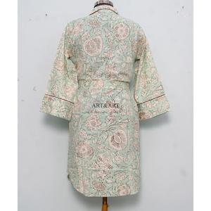 Vestidos Casuales Bohemios para Mujer, Hechos a Mano, Estampados con Flores, Cuello en V, Manga Larga, Midi, Transpirables, Ecológicos, Lavables, Cintura Natural - Product Image 6