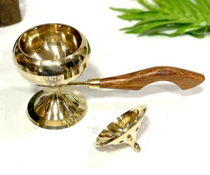 Quemador de incienso de latón con mango de madera, difusor de aromaterapia, soporte para incienso de carbón, quemador de incienso único, ¡gran oferta! - Product Image 4