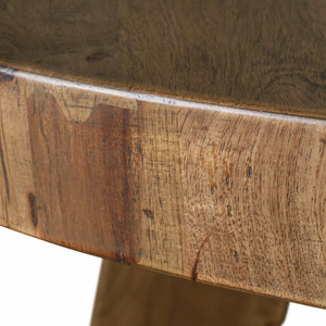 Allister Round <b>Table</b> Handcrafted Solid <b>Wood</b> Circular <b>Rustic</b> <b>Dining</b> <b>Table</b> with Contemporary Organic Modern Design and Elegant - Product Image 2