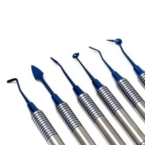 Kit de 6 instruments manuels pour la pose de composite dentaire, pointes en titane bleu, outils de restauration en acier inoxydable - Product Image 2