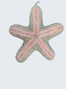 Starfish Zari Hanging – Hand Embroidered Beaded Zardozi Work, Indian Handmade <b>Ornament</b> for Festive & Home I Embroidery Keyring - Product Image 1