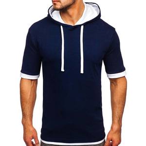 Sudaderas con Capucha para Hombre, Color Azul Marino, OEM ODM, Hechas a Medida, de Algodón, Transpirables, de Manga Corta, Bordadas, Ecológicas, de Secado Rápido, para Otoño - Product Image 6