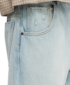 Pantalones Vaqueros Anchos de Corte Holgado para Hombre, Lavado Nieve, Casuales, de Mezclilla Sólida, Unisex, con Logotipo Personalizado en la Parte Delantera - Product Image 5