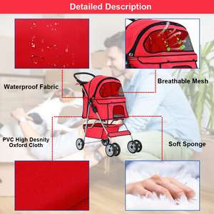 Poussette pour animaux de compagnie adaptée aux voyages TH-PPS-055 avec construction pliable et intérieur sécurisé pour un usage quotidien - Product Image 3