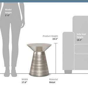 Modern Minimalist Metal Coffee <b>Table</b> With Conical Base For Living Room Furniture - Product Image 4