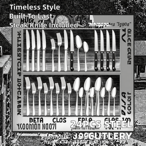 Ensemble de couverts en acier inoxydable poli miroir, design moderne et soigné, idéal pour les célébrations de mariage, encourageant une utilisation répétée - Product Image 2