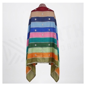 Chal Largo de Seda para Mujer, Diseño Étnico con Bloques de Color, Pañuelo Multifuncional para Uso Diario en Todas las Estaciones - Product Image 2