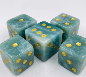 Dados de Amazonita Natural D6, Cubo de Piedra Preciosa, Dados de Cristal Grabados, Juego de Dados Personalizados - Product Image 2