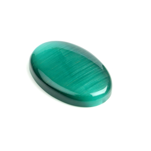 Pierre précieuse synthétique ovale Ravab Gems, œil de chat vert, 20x30mm, haute brillance, cabochon lisse, pour la fabrication de pendentifs, vente en gros - Product Image 1