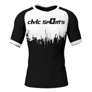 <b>Custom</b> <b>Design</b> Sublimation Short Sleeve <b>Compression</b> <b>Shirt</b> Surf MMA Rash Guard - Product Image 1
