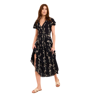 Vestido midi estampado de manga corta para mujer, vestido de verano para vacaciones - Product Image 2