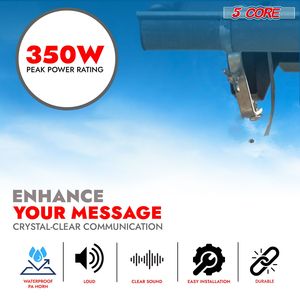 Altavoz de megáfono de 12 pulgadas y 35 W para interiores y exteriores, sistema de altavoces con bocina circular de 300 mm UHC 300 de 8 ohmios, megáfono reflexivo de audio potente para escenario - Product Image 2