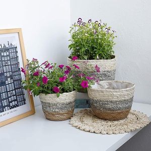Juego de 3 Macetas de Fibra de Seagrass Biodegradables y Ecológicas de Alta Calidad, Estilo Rústico, Más Vendidas para Jardín, Interior y Exterior - Product Image 2