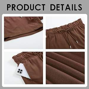 Shorts de Felpa de Cintura Alta para Mujer - Pantalones Deportivos con Bolsillos de Alta Elasticidad, para Ciclismo al Aire Libre y Deportes, con Corte Ajustado de 5 Pulgadas - Product Image 5