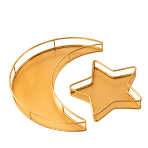 Bandeja Decorativa Islámica para Ramadán Kareem, Soporte de Hierro con Forma de Luna y Estrella para Exhibición de Pasteles, Caja de Regalo para Eid, Plato para Dulces y Frutas, Vajilla - Product Image 5