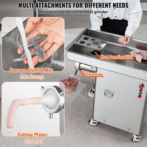 Tritacarne Elettrico Commerciale con Capacità di 36,7 Libbre/Min, Componenti in Acciaio Inox per Salsicce, Lama, Piastra di Macinazione e Motore - Product Image 3